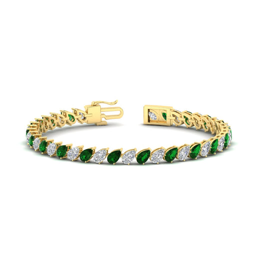 Leaning Pear Cut Diamond Tennis Bracelet