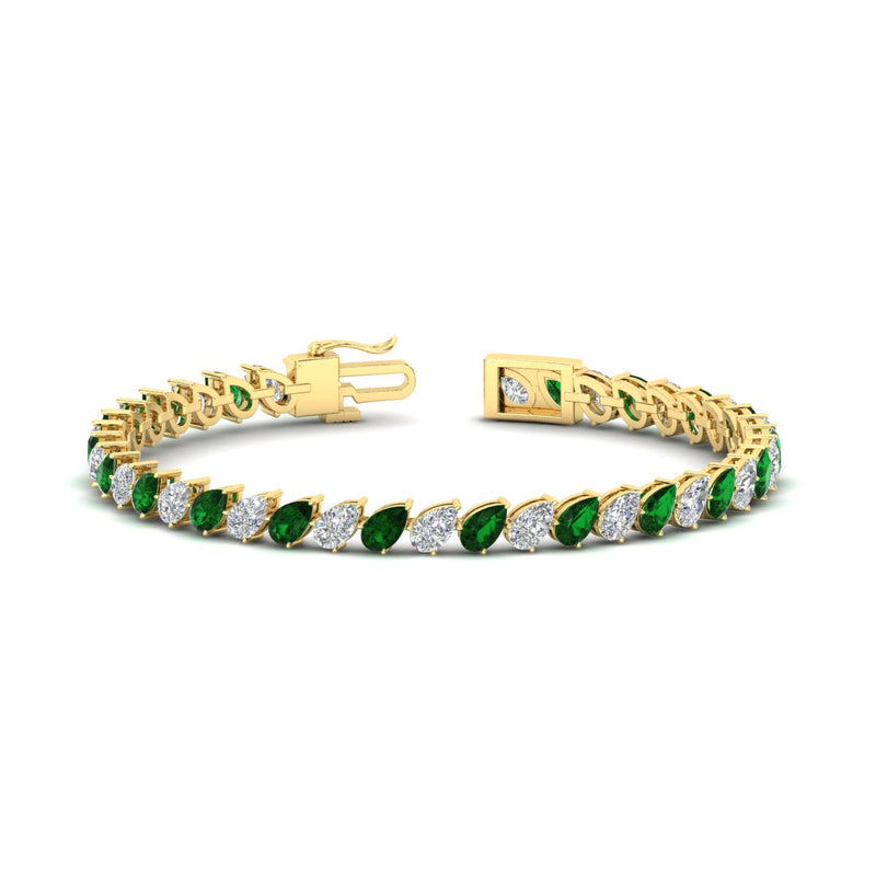 Leaning Pear Cut Diamond Tennis Bracelet