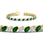 Load image into Gallery viewer, Leaning Pear Cut Diamond Tennis Bracelet
