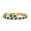 Thumbnail 50 - Leaning Pear Cut Diamond Tennis Bracelet