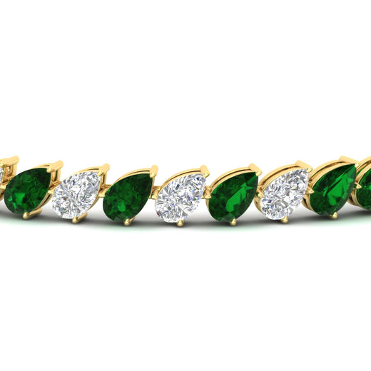 Leaning Pear Cut Diamond Tennis Bracelet
