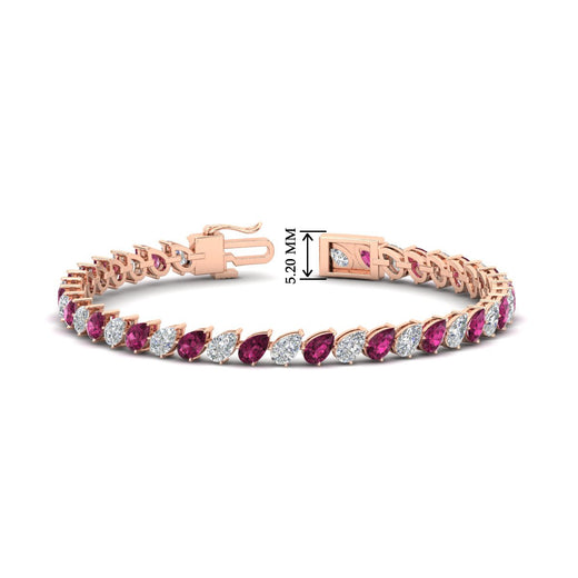 Leaning Pear Cut Diamond Tennis Bracelet