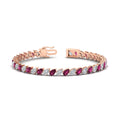 Thumbnail 43 - Leaning Pear Cut Diamond Tennis Bracelet