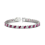 Load image into Gallery viewer, Leaning Pear Cut Diamond Tennis Bracelet
