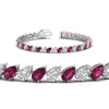 Load image into Gallery viewer, Leaning Pear Cut Diamond Tennis Bracelet