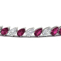 Thumbnail 41 - Leaning Pear Cut Diamond Tennis Bracelet