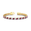 Thumbnail 33 - Leaning Pear Cut Diamond Tennis Bracelet