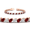 Load image into Gallery viewer, Leaning Pear Cut Diamond Tennis Bracelet