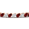 Load image into Gallery viewer, Leaning Pear Cut Diamond Tennis Bracelet