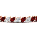 Thumbnail 75 - Leaning Pear Cut Diamond Tennis Bracelet