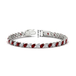 Load image into Gallery viewer, Leaning Pear Cut Diamond Tennis Bracelet
