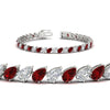 Load image into Gallery viewer, Leaning Pear Cut Diamond Tennis Bracelet