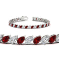 Thumbnail 66 - Leaning Pear Cut Diamond Tennis Bracelet