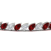Load image into Gallery viewer, Leaning Pear Cut Diamond Tennis Bracelet