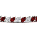 Thumbnail 70 - Leaning Pear Cut Diamond Tennis Bracelet