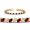 Load image into Gallery viewer, Leaning Pear Cut Diamond Tennis Bracelet