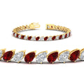 Thumbnail 61 - Leaning Pear Cut Diamond Tennis Bracelet