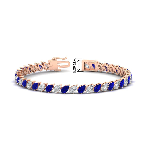 Leaning Pear Cut Diamond Tennis Bracelet