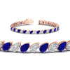 Load image into Gallery viewer, Leaning Pear Cut Diamond Tennis Bracelet
