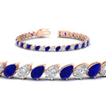 Thumbnail 27 - Leaning Pear Cut Diamond Tennis Bracelet