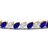 Load image into Gallery viewer, Leaning Pear Cut Diamond Tennis Bracelet