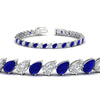 Load image into Gallery viewer, Leaning Pear Cut Diamond Tennis Bracelet