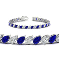 Thumbnail 22 - Leaning Pear Cut Diamond Tennis Bracelet