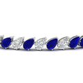 Thumbnail 26 - Leaning Pear Cut Diamond Tennis Bracelet