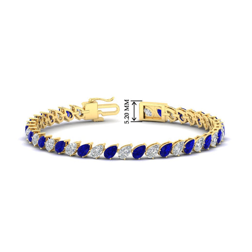 Leaning Pear Cut Diamond Tennis Bracelet