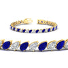 Load image into Gallery viewer, Leaning Pear Cut Diamond Tennis Bracelet
