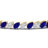 Load image into Gallery viewer, Leaning Pear Cut Diamond Tennis Bracelet