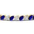 Thumbnail 21 - Leaning Pear Cut Diamond Tennis Bracelet