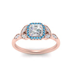 Load image into Gallery viewer, leaves-asscher-cut-halo-diamond-engagement-ring-with-blue-topaz-in-rose-gold-FD9827ASRGICBLTOANGLE5-NL-RG.jpg?v=1770891167