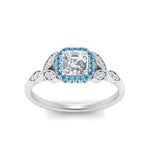 Load image into Gallery viewer, leaves-asscher-cut-halo-diamond-engagement-ring-with-blue-topaz-in-white-gold-FD9827ASRGICBLTOANGLE5-NL-WG.jpg?v=1770891168