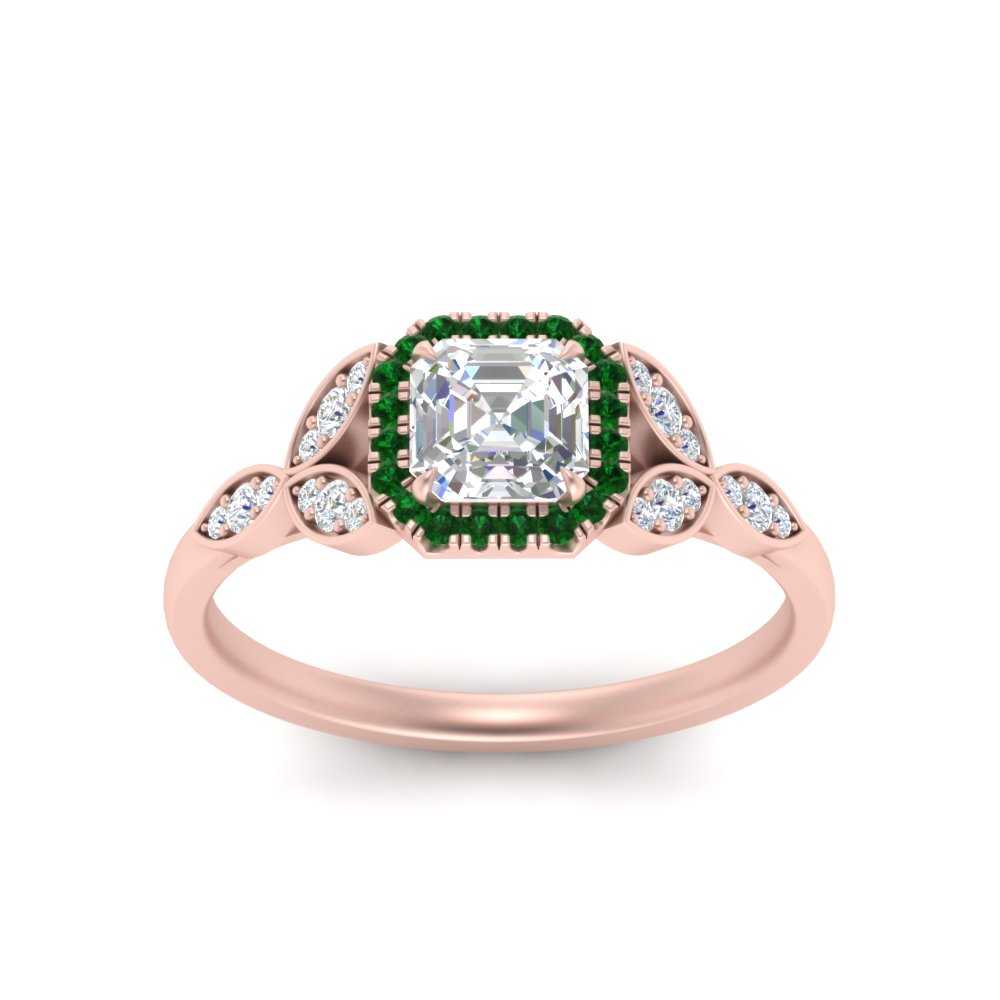leaves-asscher-cut-halo-diamond-engagement-ring-with-emerald-in-rose-gold-FD9827ASRGEMGRANGLE5-NL-RG.jpg?v=1770891167