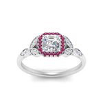 Load image into Gallery viewer, leaves-asscher-cut-halo-diamond-engagement-ring-with-pink-sapphire-in-white-gold-FD9827ASRGSADRPIANGLE5-NL-WG.jpg?v=1770891168