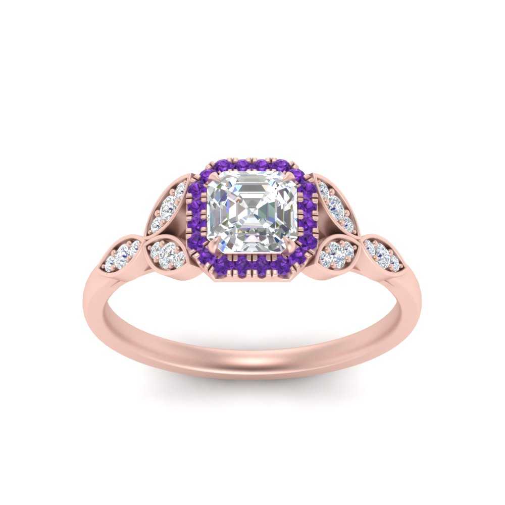 leaves-asscher-cut-halo-diamond-engagement-ring-with-purple-topaz-in-rose-gold-FD9827ASRGVITOANGLE5-NL-RG.jpg?v=1770891168