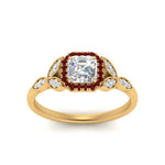 Load image into Gallery viewer, leaves-asscher-cut-halo-diamond-engagement-ring-with-ruby-in-yellow-gold-FD9827ASRGRUDRANGLE5-NL-YG.jpg?v=1770891167