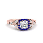 Load image into Gallery viewer, leaves-asscher-cut-halo-diamond-engagement-ring-with-sapphire-in-rose-gold-FD9827ASRGSABL-NL-RG.jpg?v=1770891168