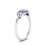 Load image into Gallery viewer, leaves-asscher-cut-halo-diamond-engagement-ring-with-sapphire-in-white-gold-FD9827ASRGSABLANGLE2-NL-WG.jpg?v=1770891167
