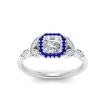 Load image into Gallery viewer, leaves-asscher-cut-halo-diamond-engagement-ring-with-sapphire-in-white-gold-FD9827ASRGSABLANGLE5-NL-WG.jpg?v=1770891167