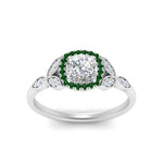 Load image into Gallery viewer, leaves-cushion-cut-halo-diamond-engagement-ring-with-emerald-in-white-gold-FD9827CURGEMGRANGLE5-NL-WG.jpg?v=1770891186
