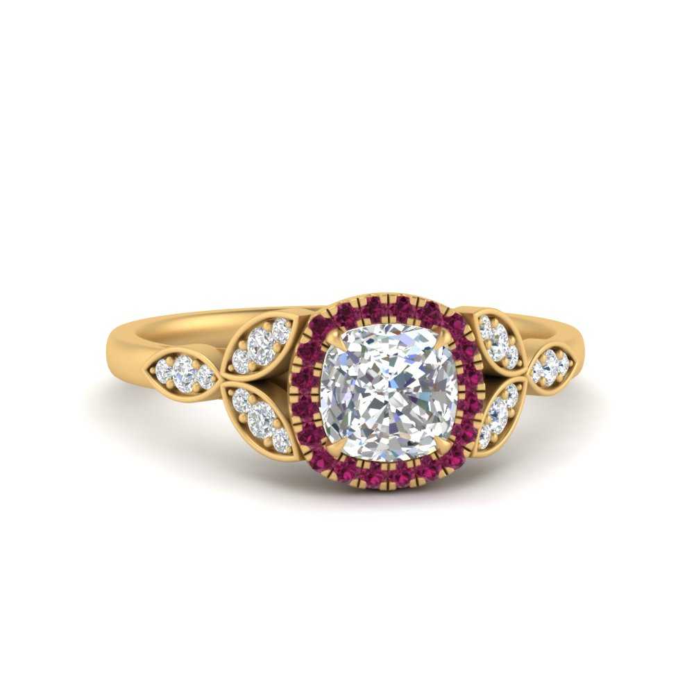 leaves-cushion-cut-halo-diamond-engagement-ring-with-pink-sapphire-in-yellow-gold-FD9827CURGSADRPI-NL-YG.jpg?v=1770891187