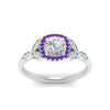 Load image into Gallery viewer, leaves-cushion-cut-halo-diamond-engagement-ring-with-purple-topaz-in-white-gold-FD9827CURGVITOANGLE5-NL-WG.jpg?v=1770891187