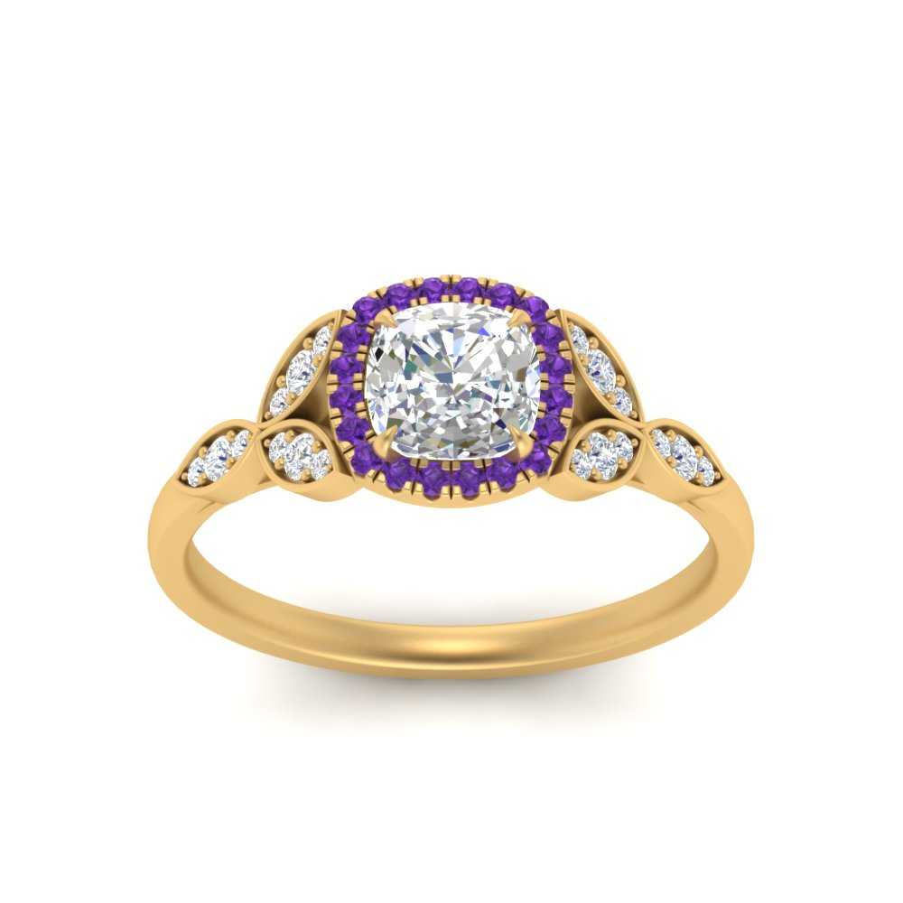 leaves-cushion-cut-halo-diamond-engagement-ring-with-purple-topaz-in-yellow-gold-FD9827CURGVITOANGLE5-NL-YG.jpg?v=1770891186