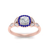 Load image into Gallery viewer, leaves-cushion-cut-halo-diamond-engagement-ring-with-sapphire-in-rose-gold-FD9827CURGSABLANGLE5-NL-RG.jpg?v=1770891187