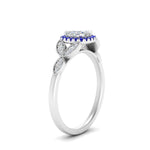 Load image into Gallery viewer, leaves-cushion-cut-halo-diamond-engagement-ring-with-sapphire-in-white-gold-FD9827CURGSABLANGLE2-NL-WG.jpg?v=1770891187