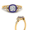 Load image into Gallery viewer, leaves-cushion-cut-halo-diamond-engagement-ring-with-sapphire-in-yellow-gold-FD9827CURGSABLANGLE3-NL-YG.jpg?v=1770891187
