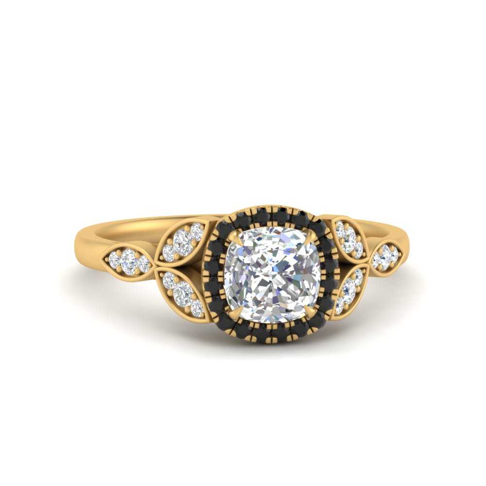 leaves-cushion-cut-halo-engagement-ring-with-black-diamond-in-yellow-gold-FD9827CURGBLACK-NL-YG.jpg?v=1770891186