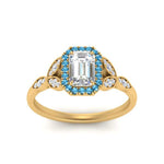 Load image into Gallery viewer, leaves-emerald-cut-halo-diamond-engagement-ring-with-blue-topaz-in-yellow-gold-FD9827EMRGICBLTOANGLE5-NL-YG.jpg?v=1770891204